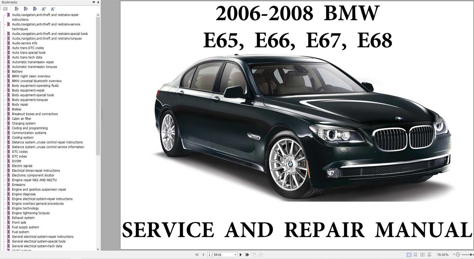 bmw e65 repair manual