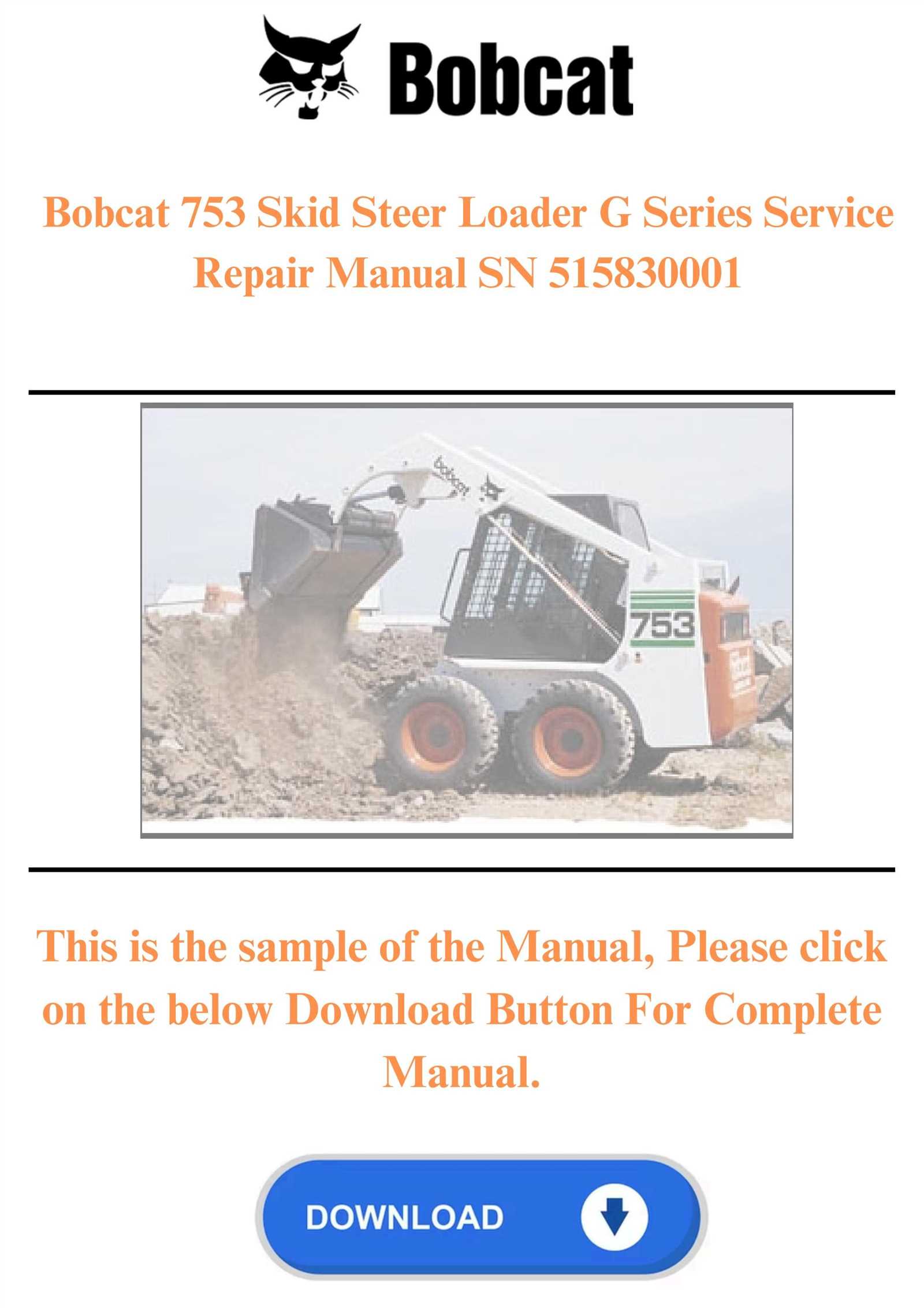 bobcat 753 repair manual