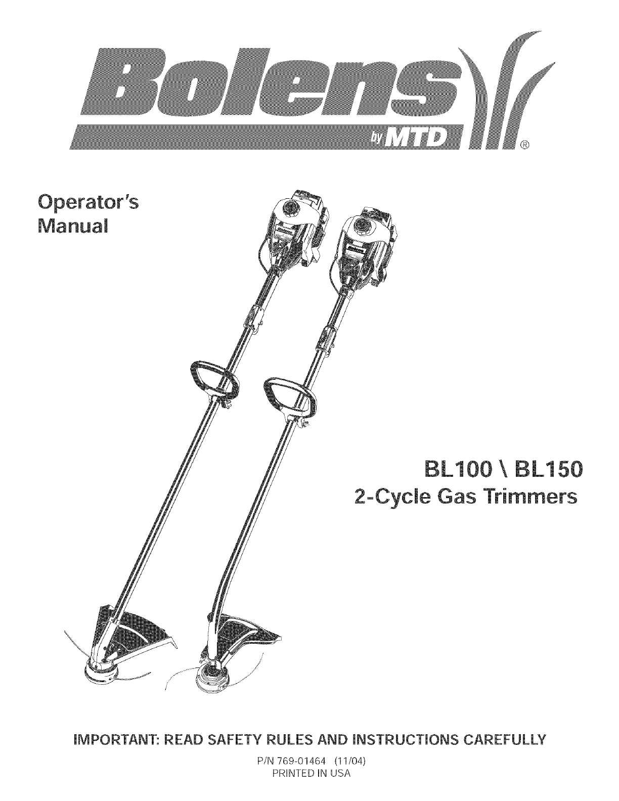 bolens bl110 repair manual