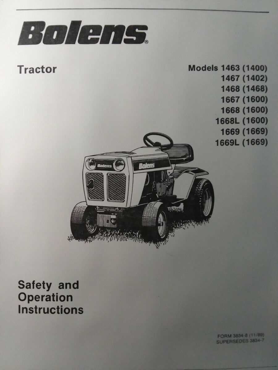 bolens lawn tractor repair manual