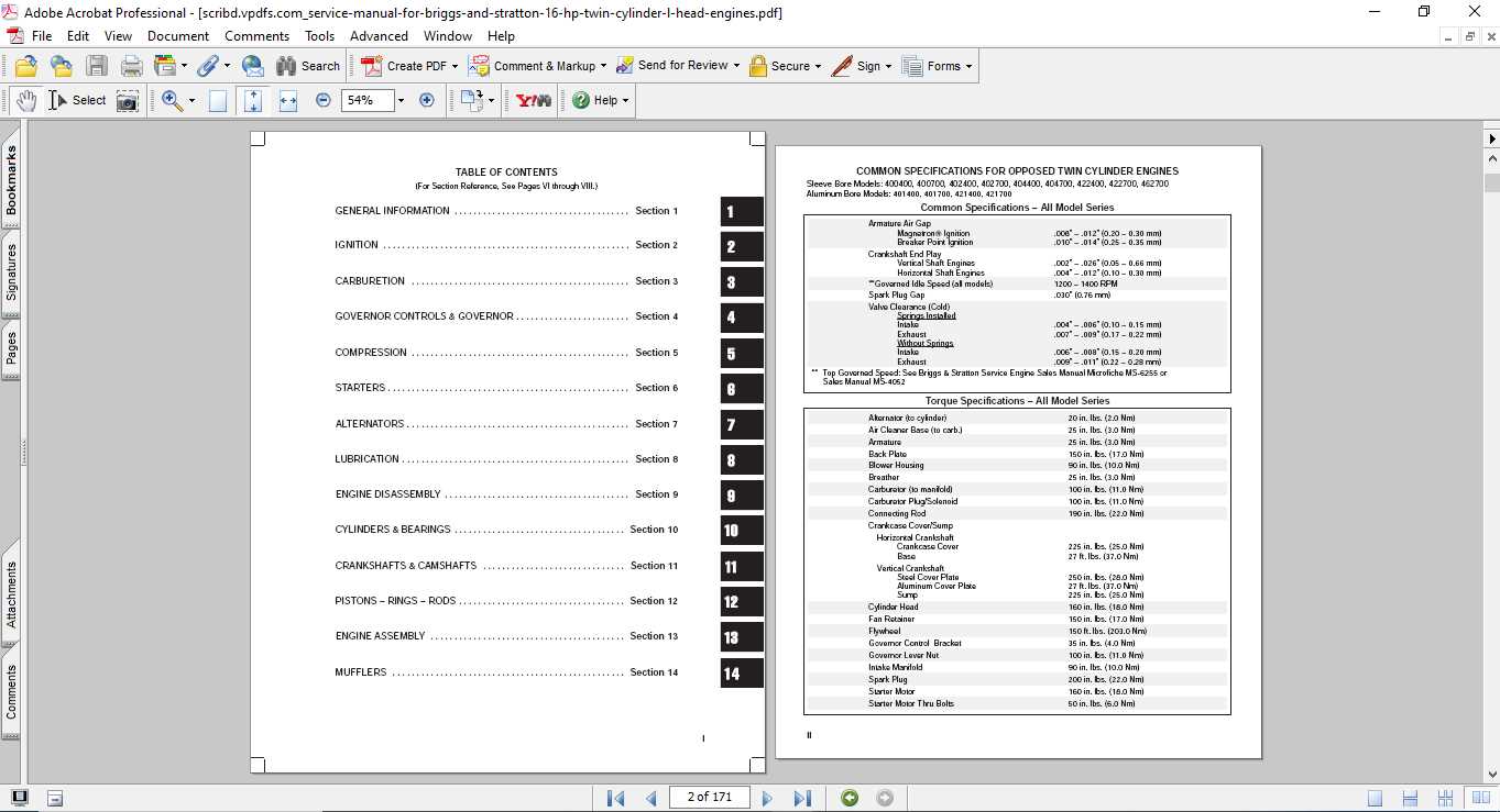 briggs and stratton 16 hp repair manual