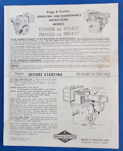 briggs and stratton 8 hp repair manual