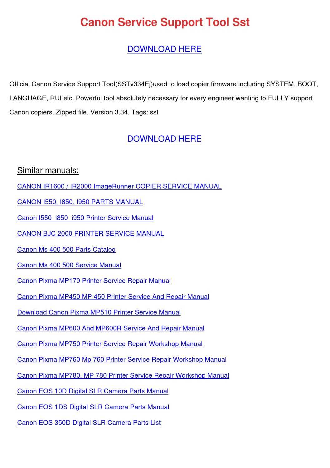 canon pixma repair manual