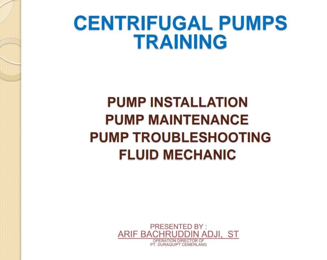 centrifugal pump repair manual