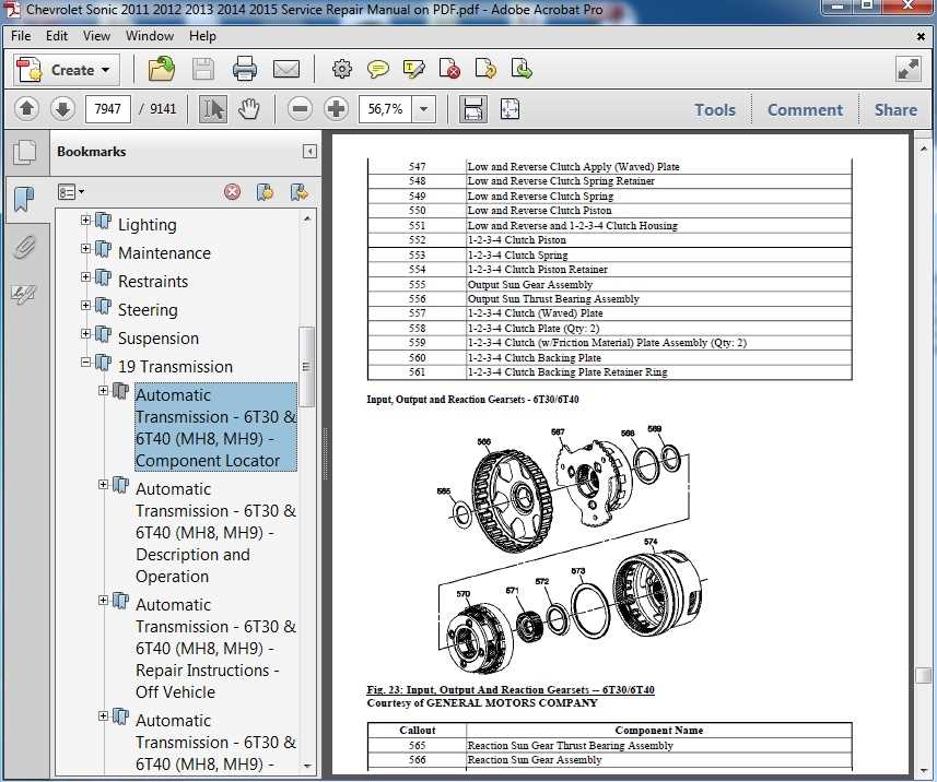 chevrolet sonic repair manual