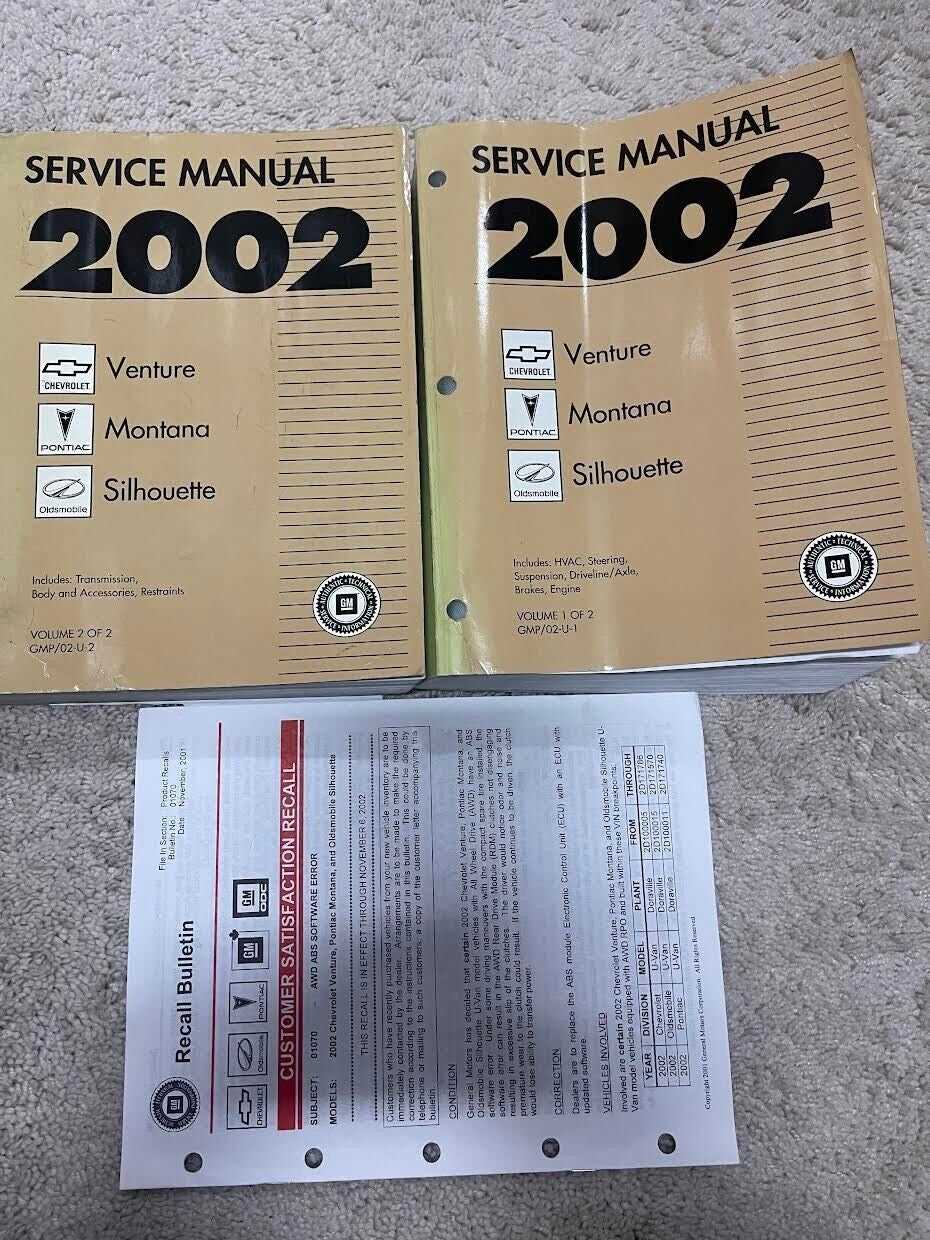 chevy venture 2001 repair manual