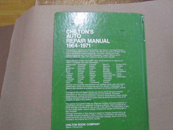 chiltons auto repair manual 1964 71