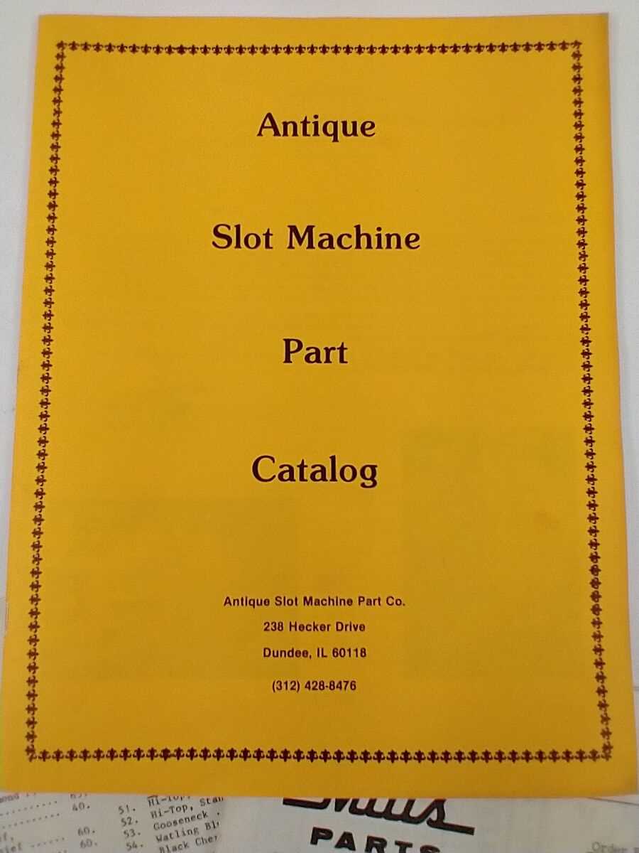 columbia slot machine repair manual