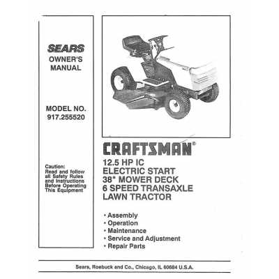 craftsman lawn mower manuals repair