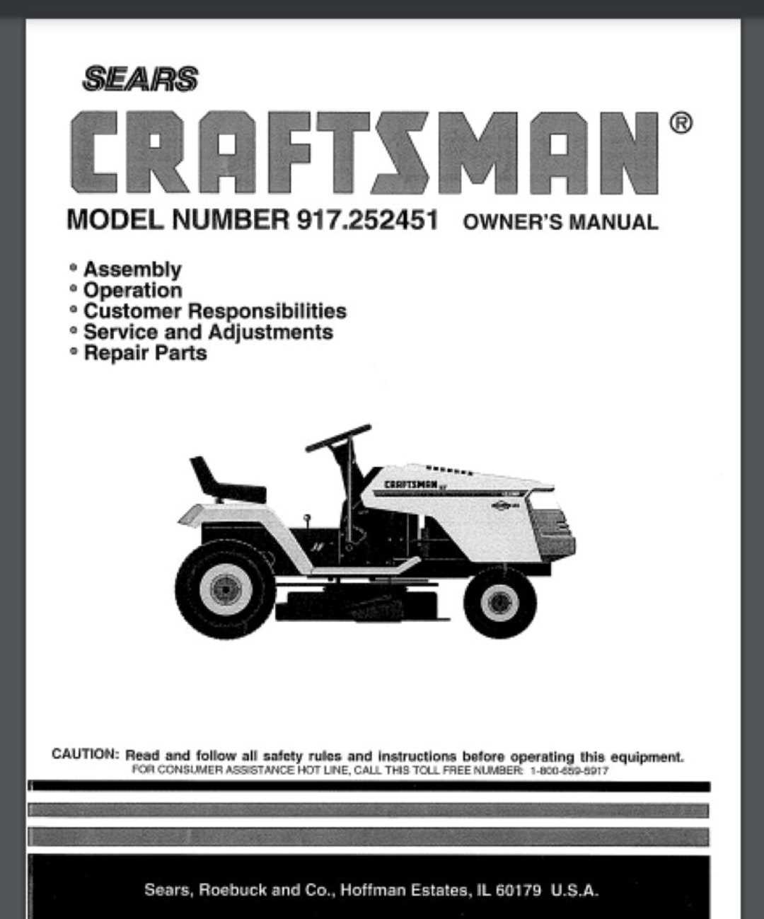 craftsman lawn mower repair manual