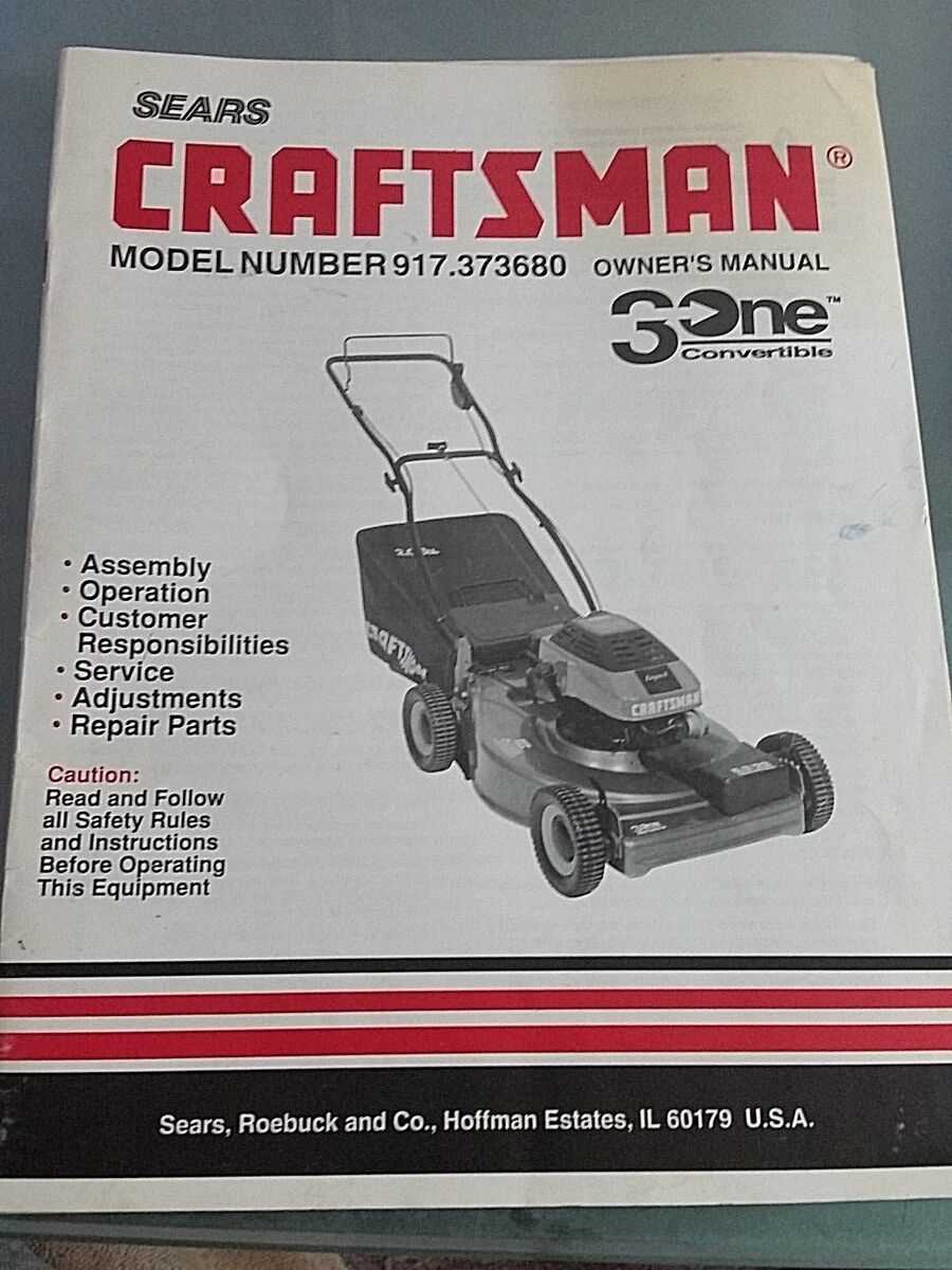 craftsman push mower repair manual