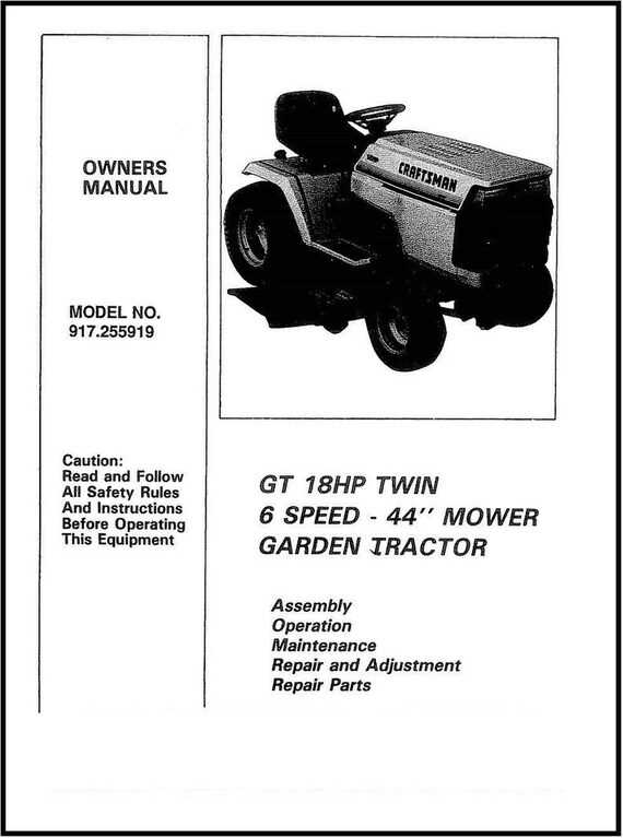 craftsman riding mower repair manual