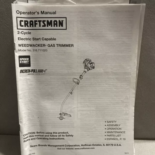 craftsman weed eater repair manual