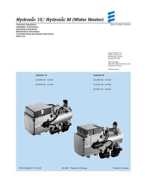 espar heater repair manual