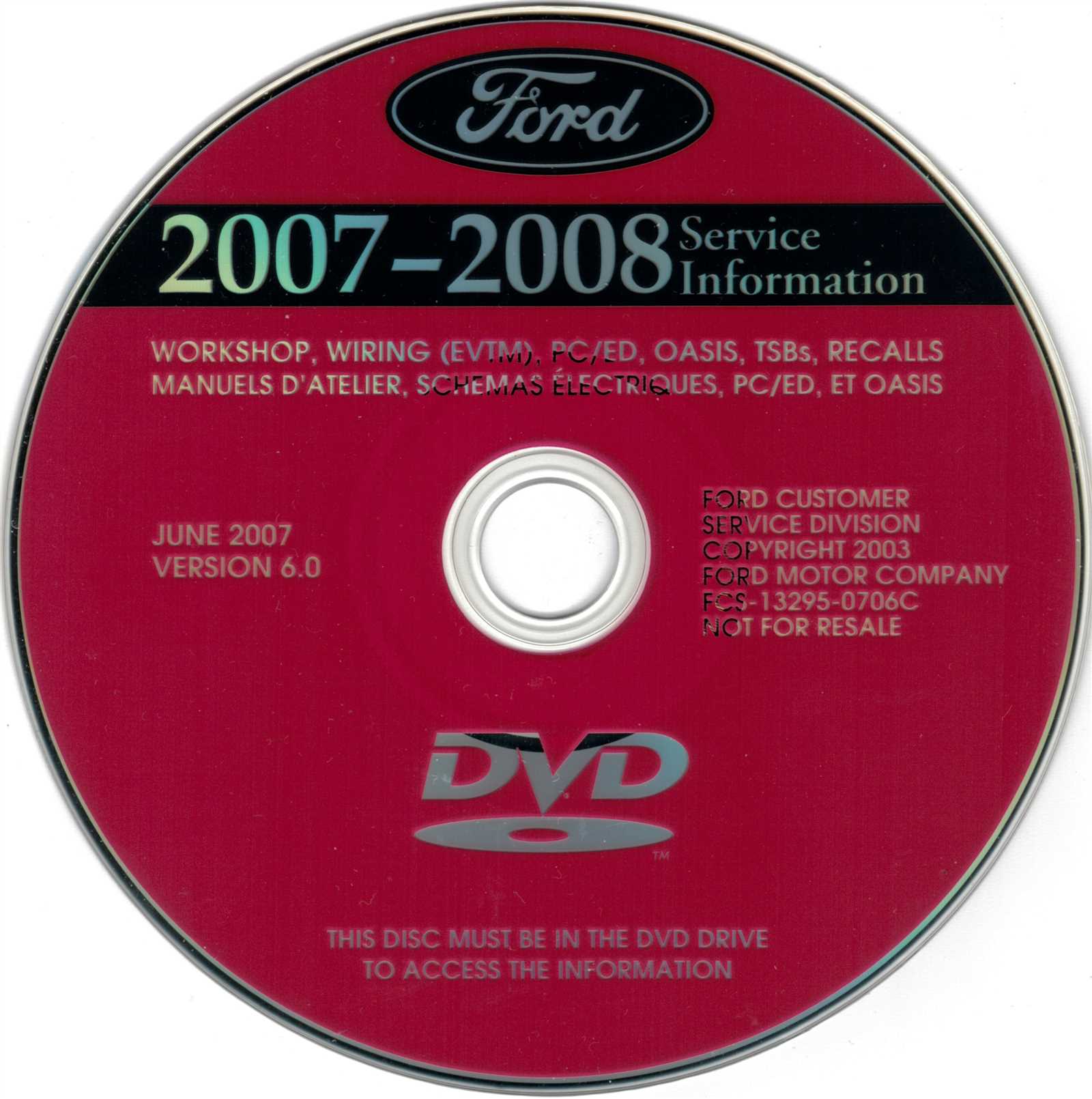 ford oem repair manual dvd