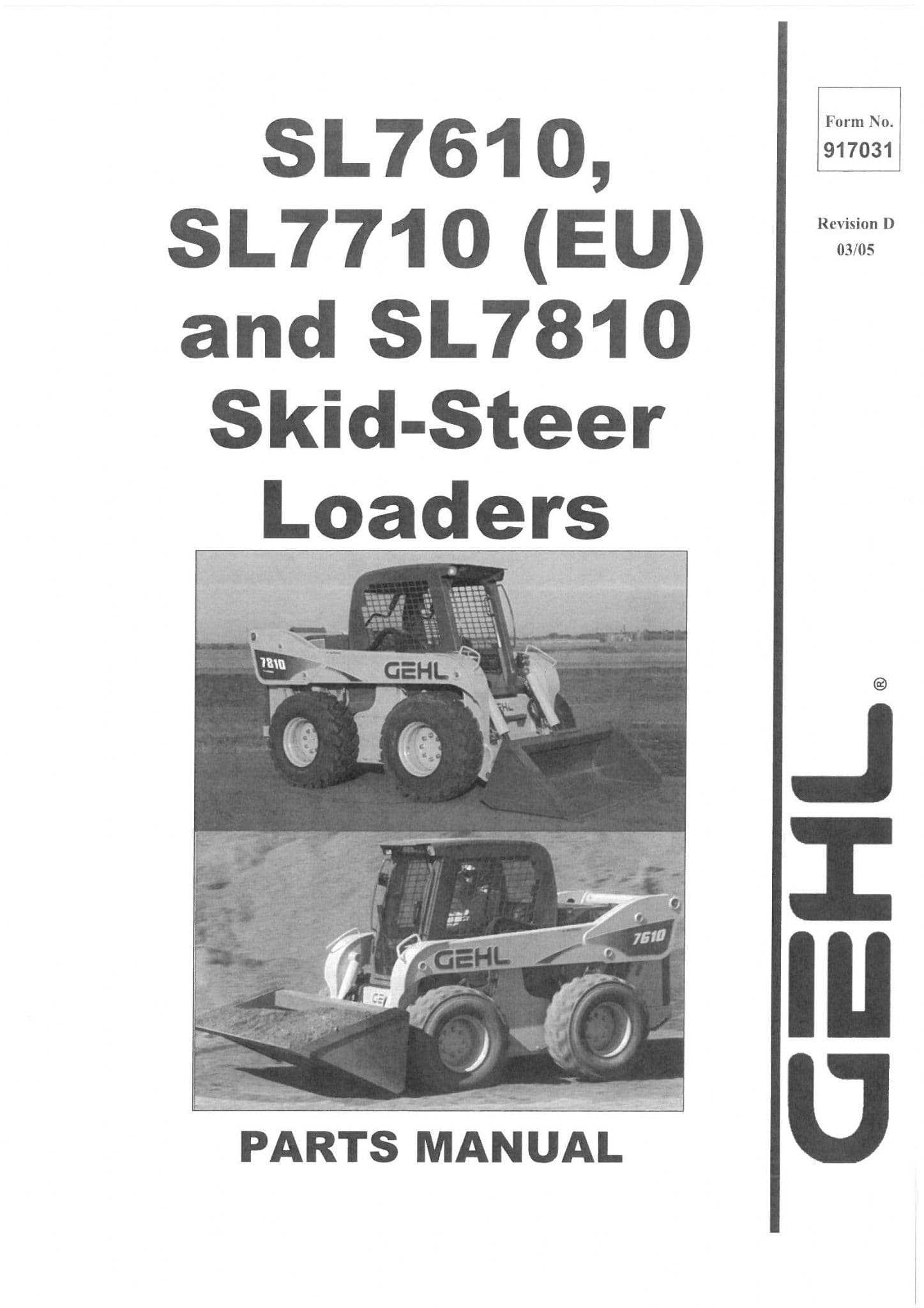 gehl skid steer repair manual