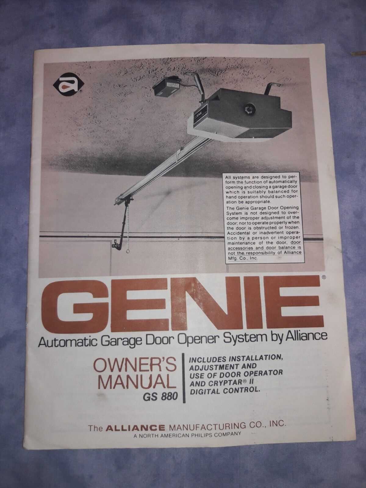 genie garage door opener repair manual