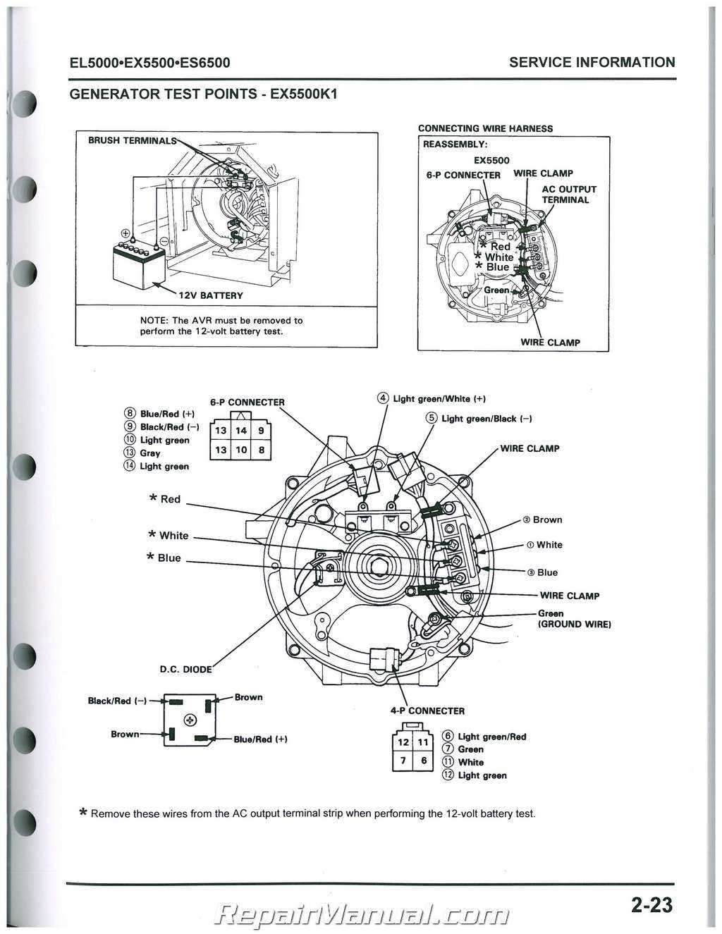 honda ex5500 generator repair manual