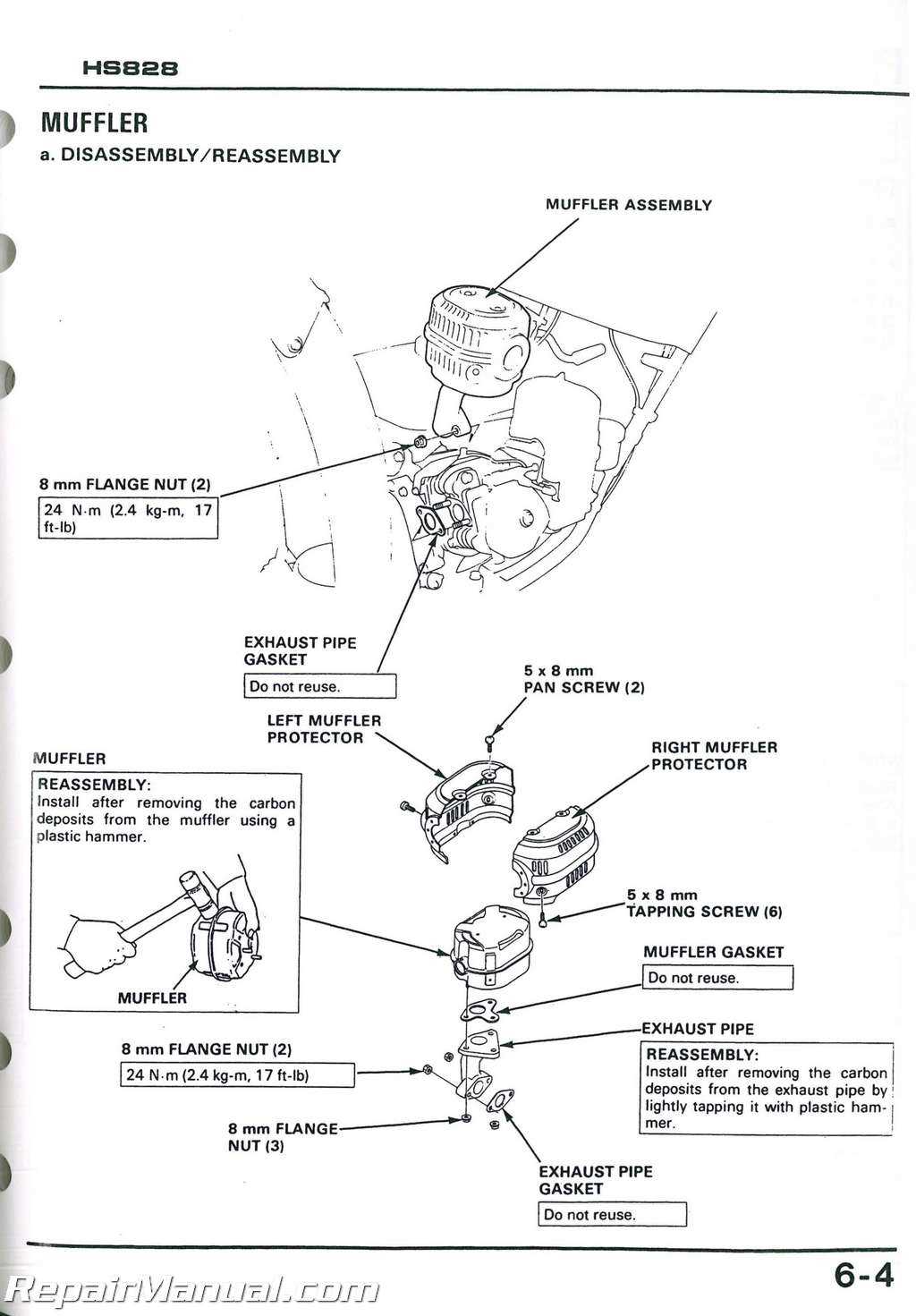 honda hs928 repair manual