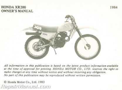 honda xr200 repair manual