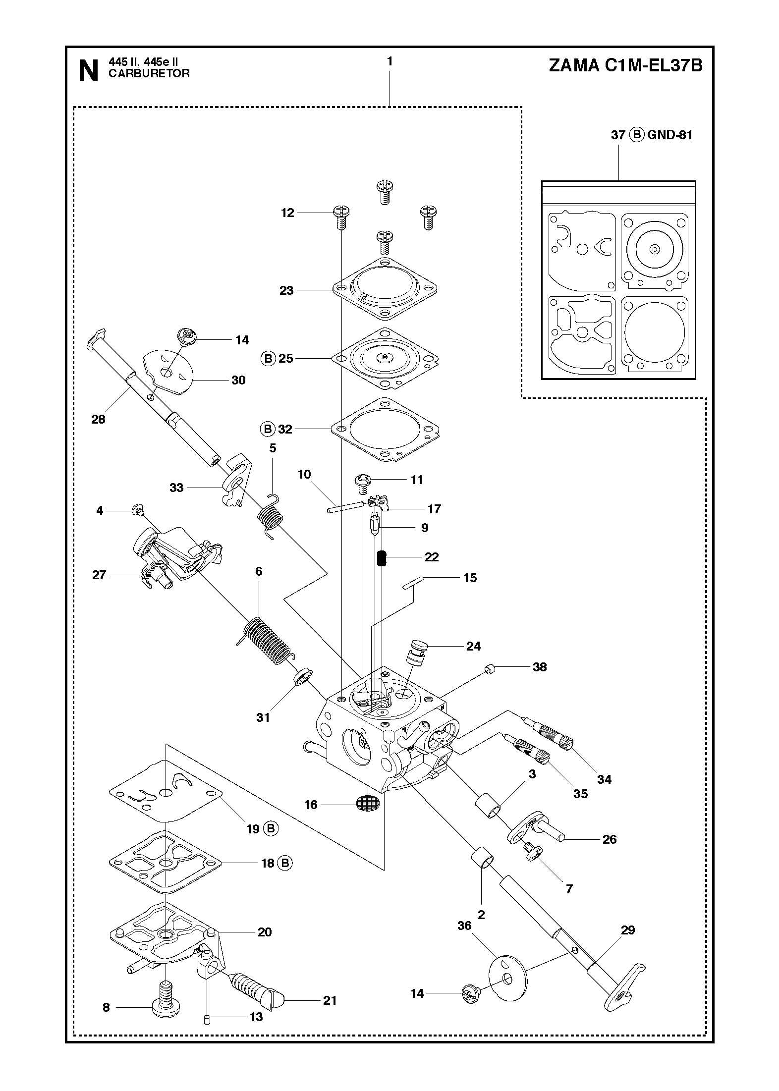 husqvarna 445 chainsaw repair manual