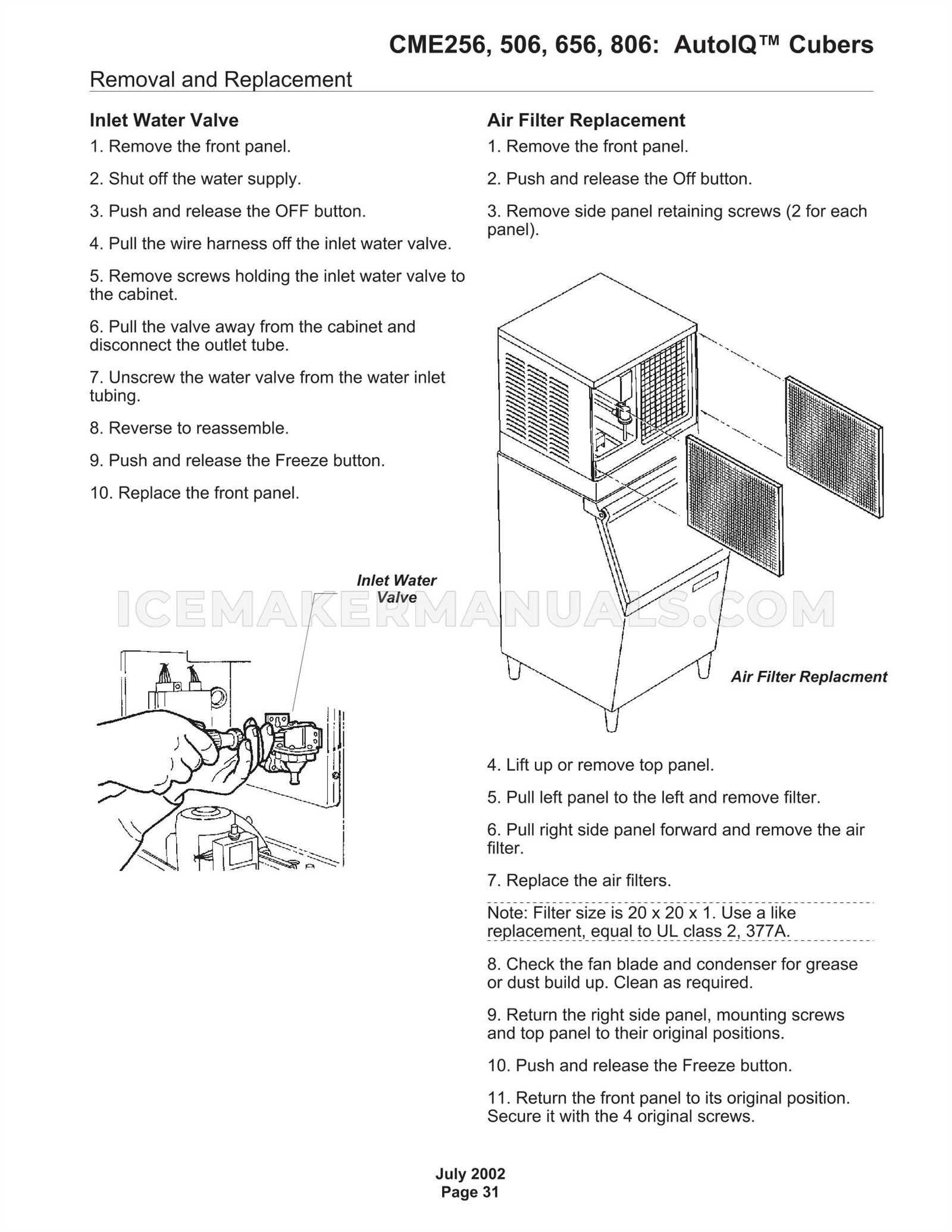 ice maker repair manuals