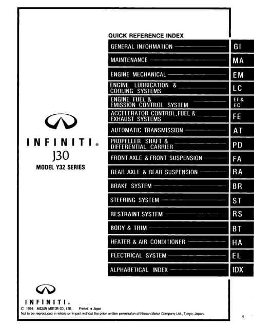 infiniti j30 repair manual