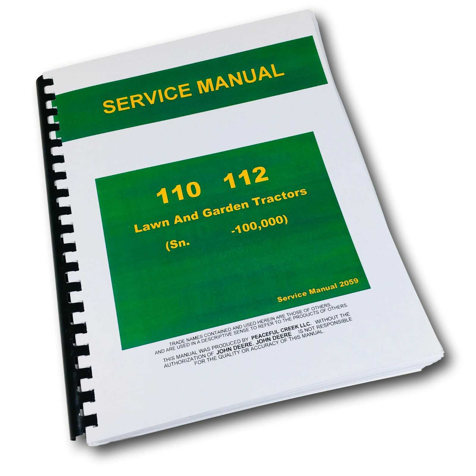 john deere 112 repair manual