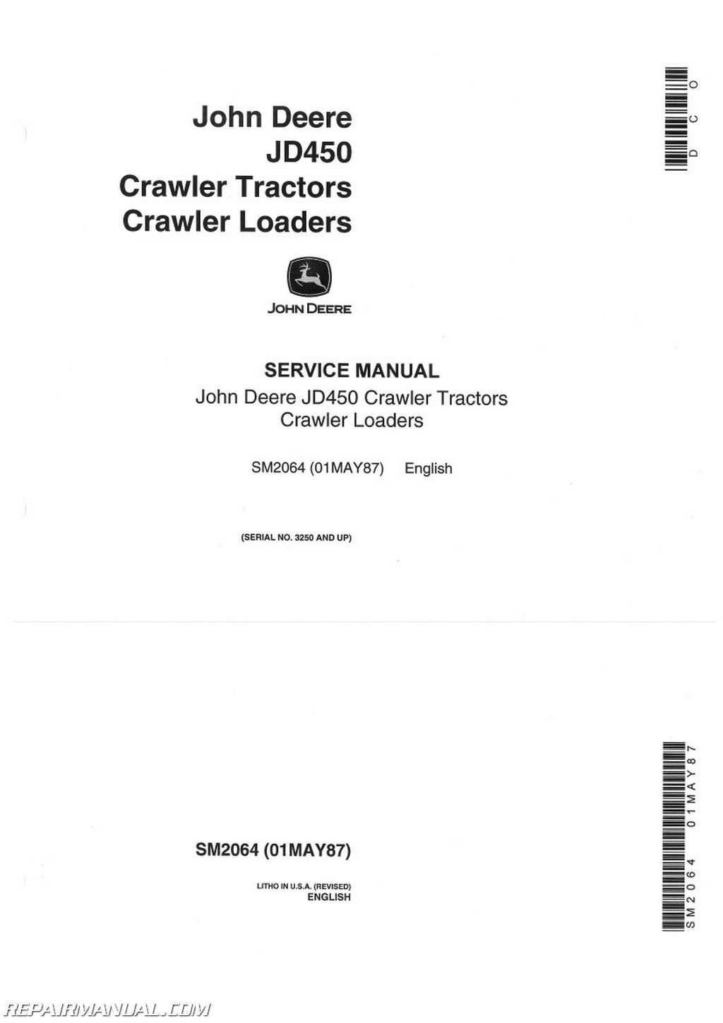 john deere 450c dozer repair manual