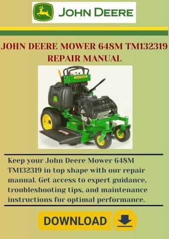 john deere mower repair manual