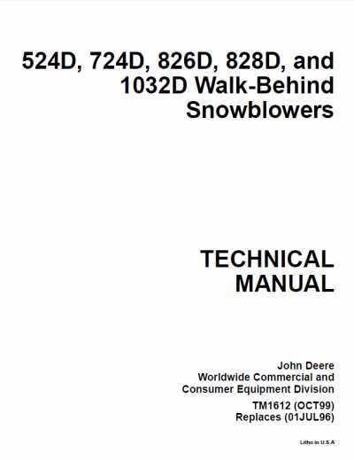 john deere snowblower repair manual