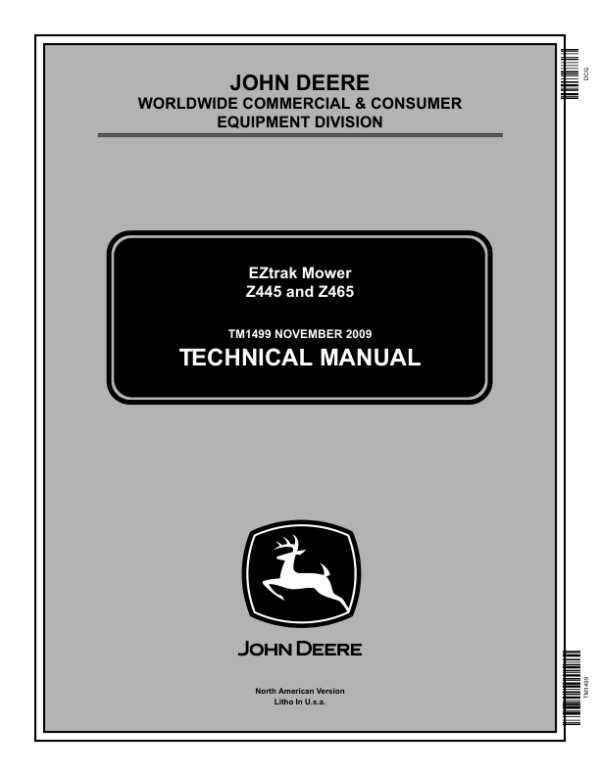 john deere z445 repair manual