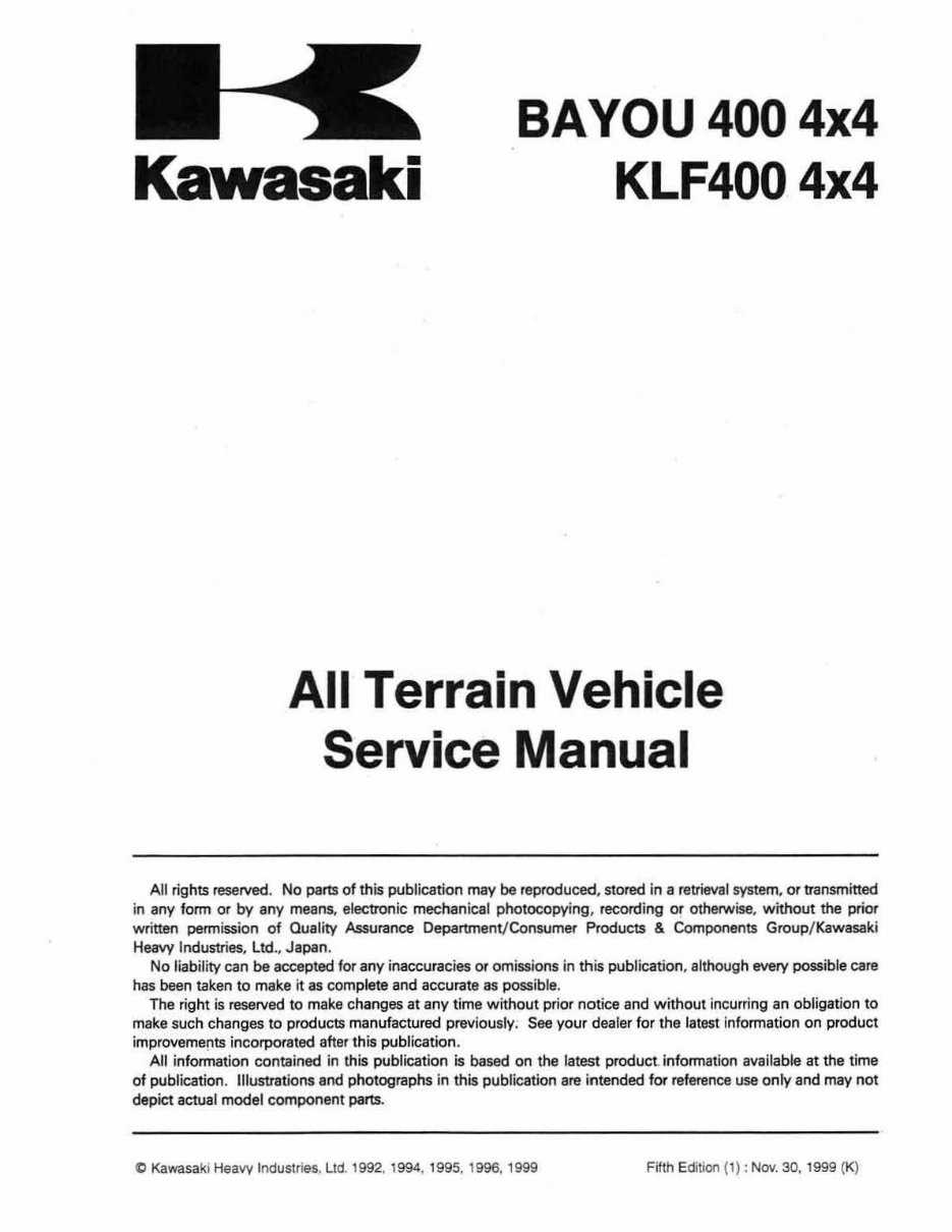 kawasaki bayou 400 repair manual