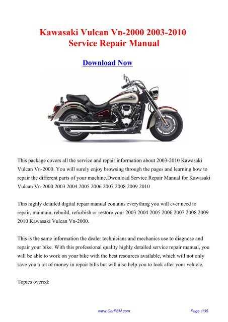 kawasaki vulcan repair manual