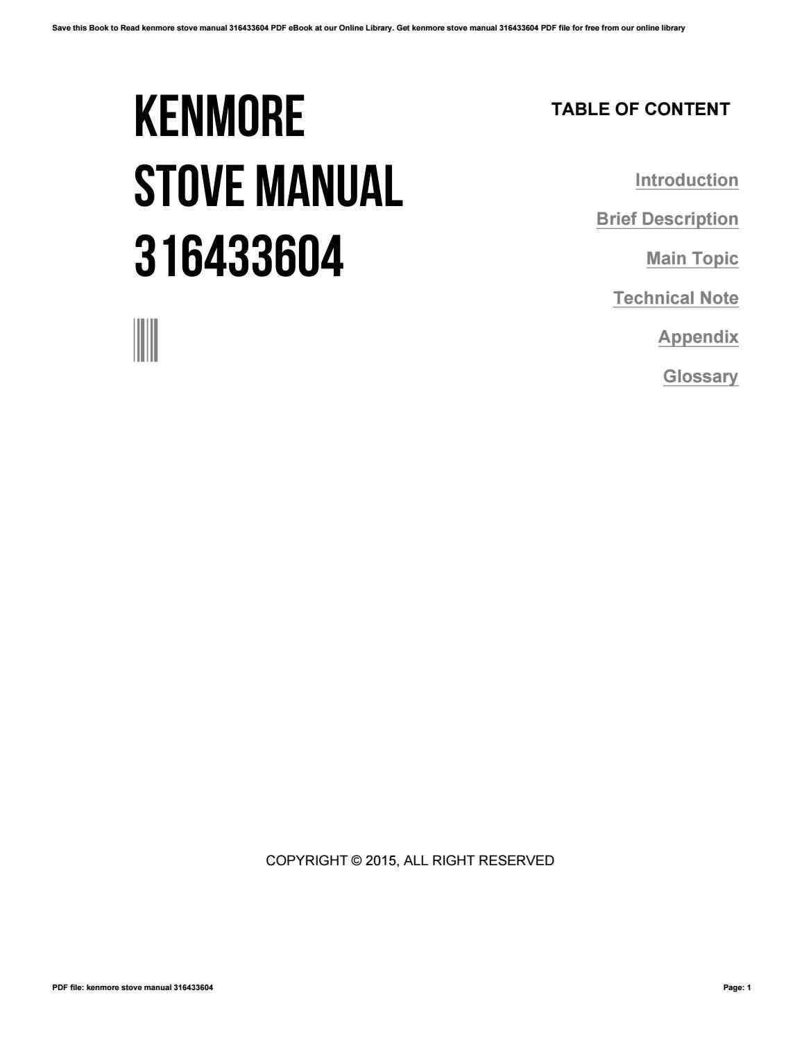 kenmore electric stove repair manual