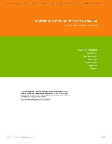 kenmore gas dryer repair manual