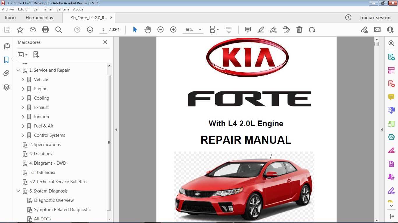 kia forte repair manual