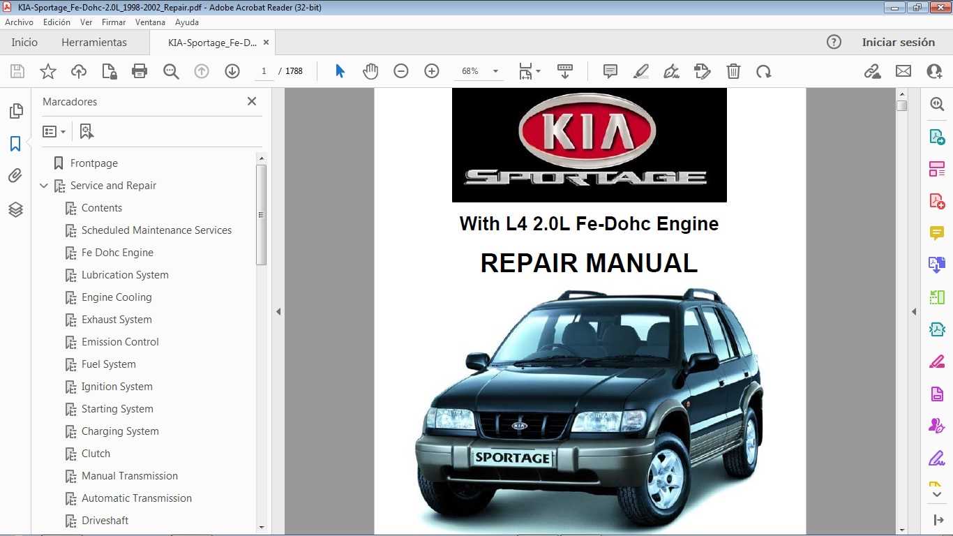 kia sportage 2001 repair manual