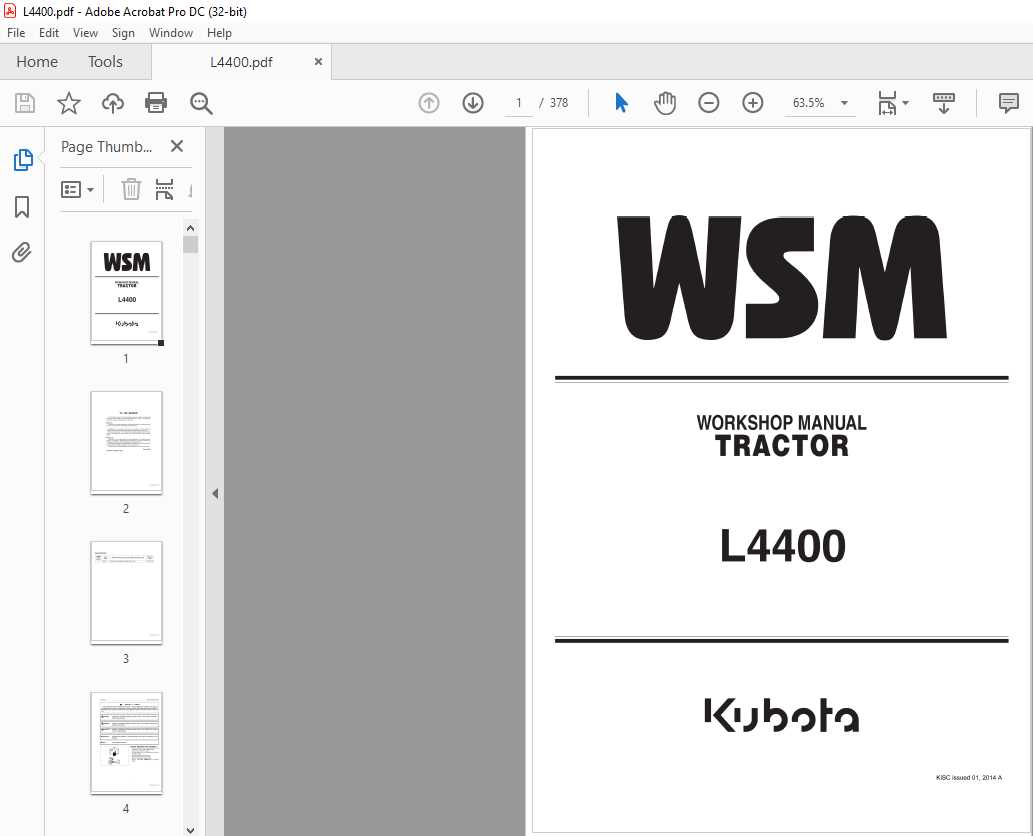 kubota l4400 repair manual