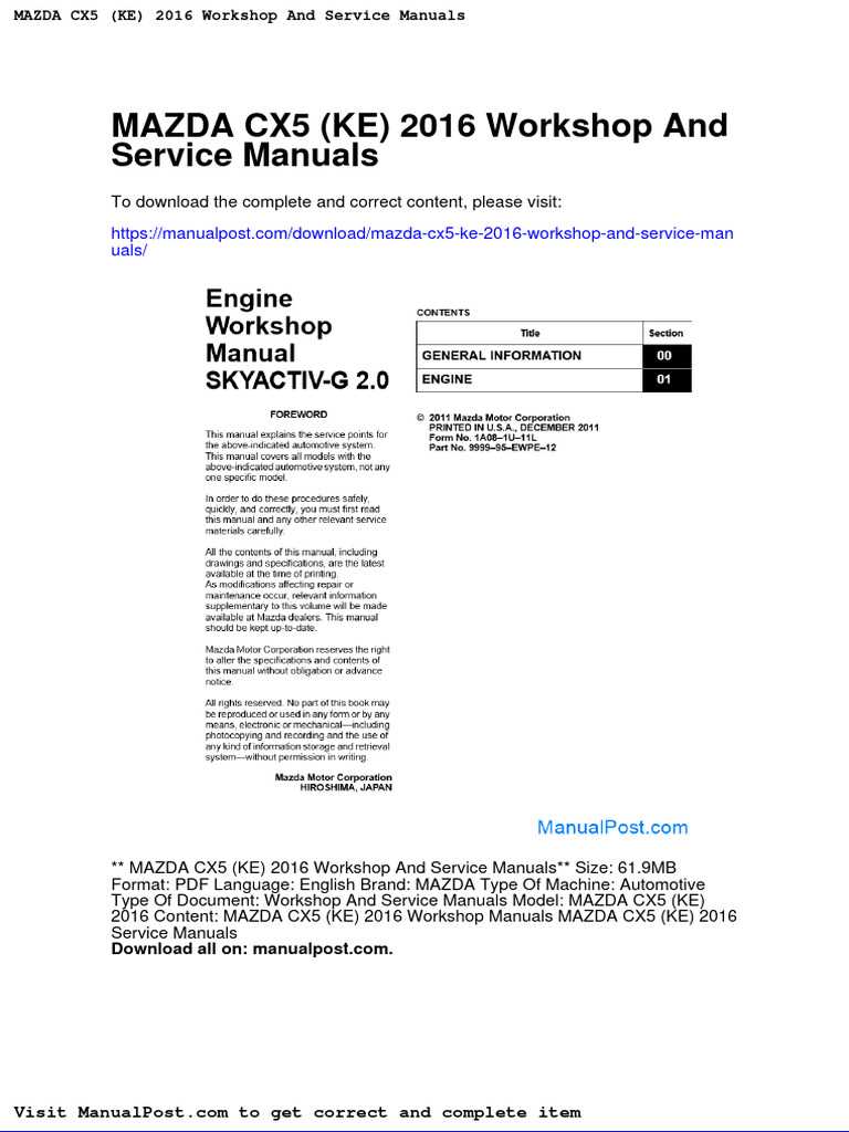 mazda cx 5 repair manual