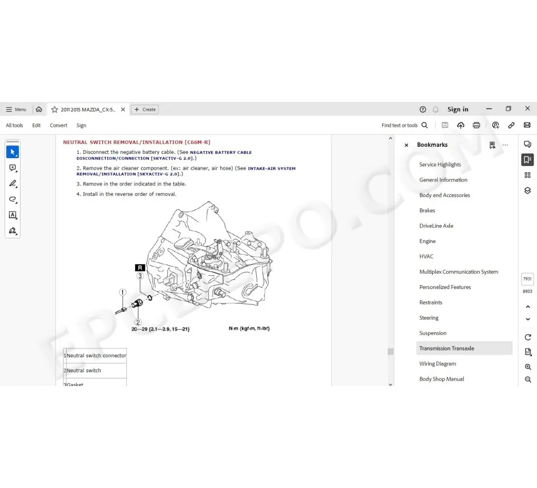 mazda cx 5 repair manual