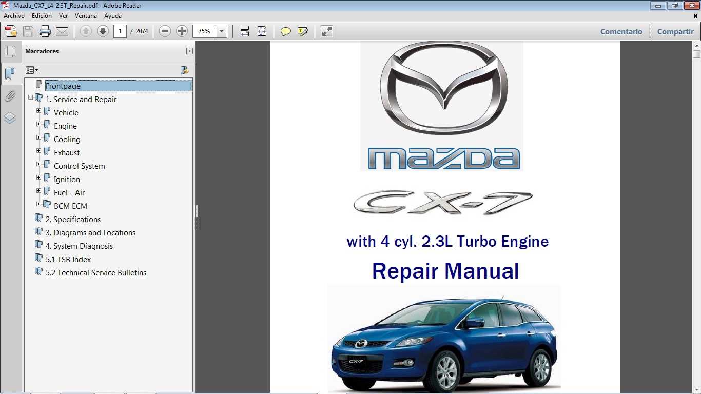 mazda cx 7 repair manual