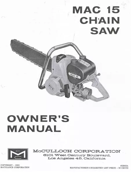 mcculloch 3216 chainsaw repair manual