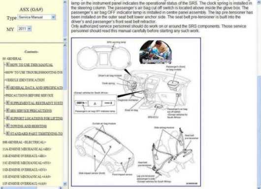 mitsubishi asx repair manual