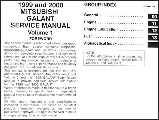 mitsubishi mirage 2000 repair manual