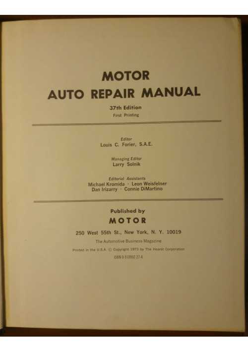 motor auto repair manual 1974