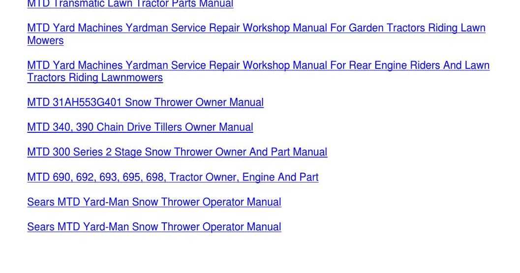 mtd engine repair manual