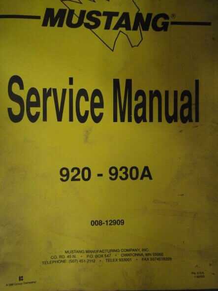 mustang skid steer repair manual