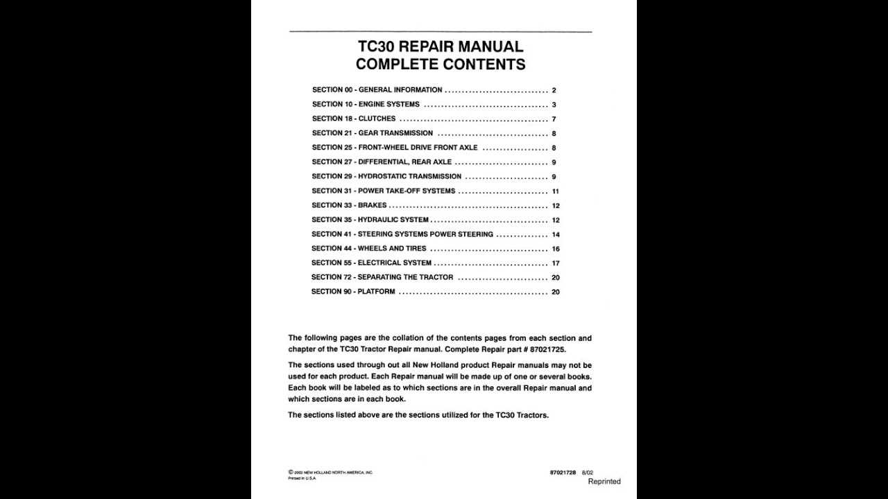 new holland tc30 repair manual