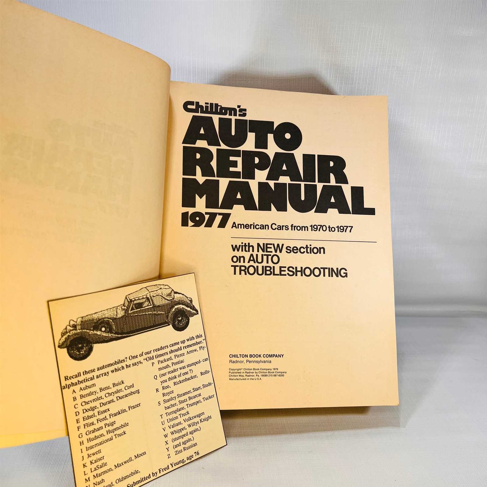 old car repair manuals